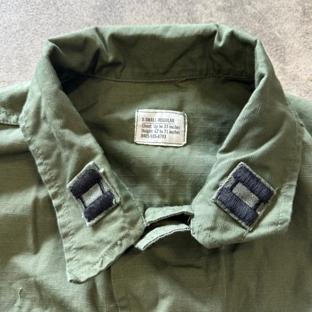 Vintage 1969 Air Force OG-107 Ripstop Jungle Fatigue Jacket XS Regular Slant